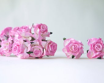 Paper Flower, 25Pink Shade White, Twist Rose.