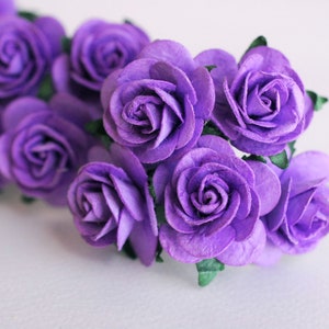 Handmade Purple Paper Roses: 2.5cm DIY Wedding Decor - 50 Pcs