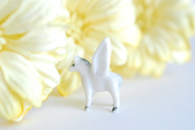 Miniature ceramics supplies, micro mini pony, fly horse, miniatures, accessories for mini garden, accessories, deacoration, terrarium image 3