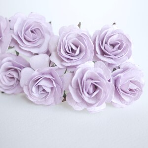 Handmade Pale Purple Paper Roses: 3.5cm DIY Flowers, 25 Pieces