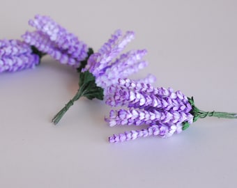 Handmade Lavender Paper Flowers: Purple Brush Wedding DIY - 50 Pieces
