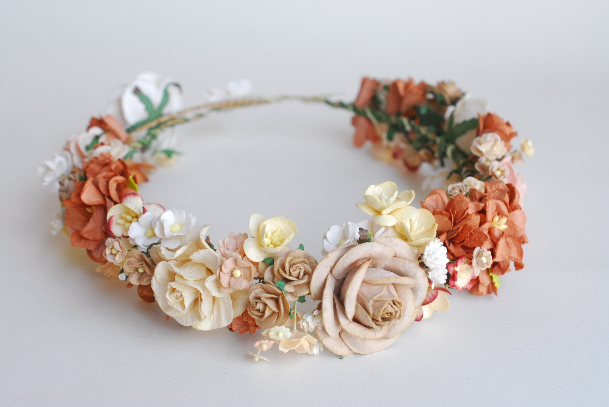 Paper Flower Crown Headband Wedding flower crown DIY Etsy