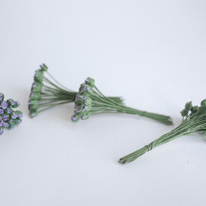 Paper Flower, small paper flowers, handmade flower, small rose paper,DIY wedding supplies: 50 Pieces 0.8 cm. budding roses, purple color.