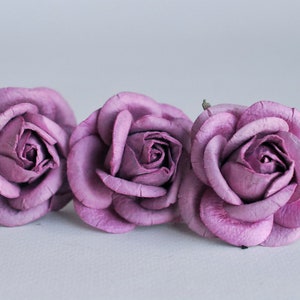 Handmade Paper Roses: Byzantine Purple DIY Wedding Centerpieces (3 Pieces)