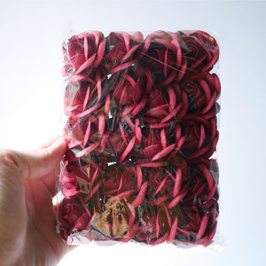 Paper Flower, 20 pieces mini rose size L size 4cm., dark red/Carmine color. image 5