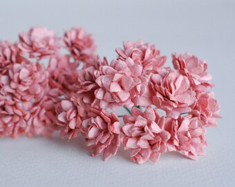 Paper Flower,handmade flowers, wedding supplies decoration, 50 pieces small craft big baby breath, gypsophila size 2 cm., soft dusty color.