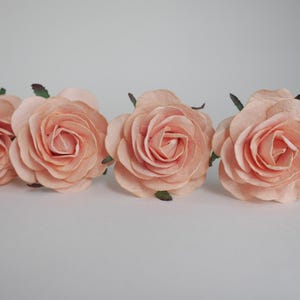 Paper flower, DIY flower supplies, big gift decoration, artificial centerpiece rose paper, 10 pieces roses size 6.5 cm., peach color.