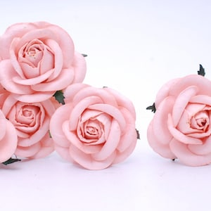 Paper flower,20 Pieces mulberry rose, 4.00 cm. pale pink color.