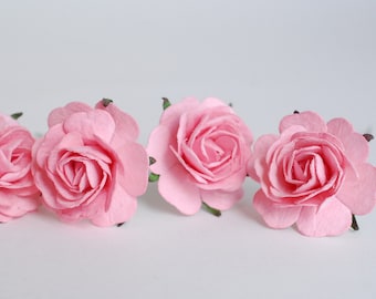 Peach Pink Paper Roses (25 Pieces): Handmade DIY Wedding Flowers