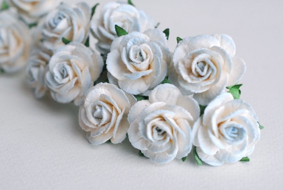 12 45mm Paper Rose Flowers for Floristry Crafts 