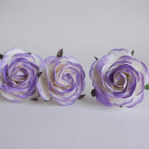 Handmade Mulberry Paper Flowers: Purple Brush Wedding Decor (6.5cm, 10 Pieces)