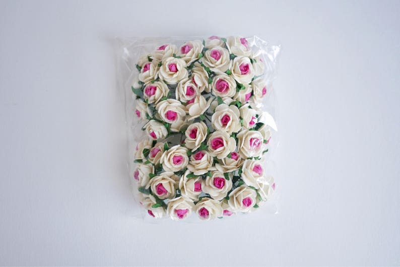 ON Salepaper Flower 50 Pieces Mini Rose Size 2 Cm. 2tone: | Etsy