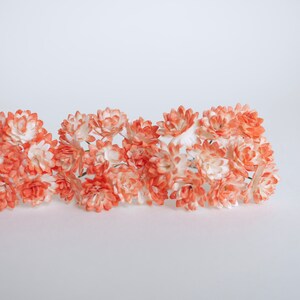 Paper Flower, gift decoration, centerpieces, 50 pieces big baby breath, size 1.5 cm. DIY paper flower supplies, orange brush white color.