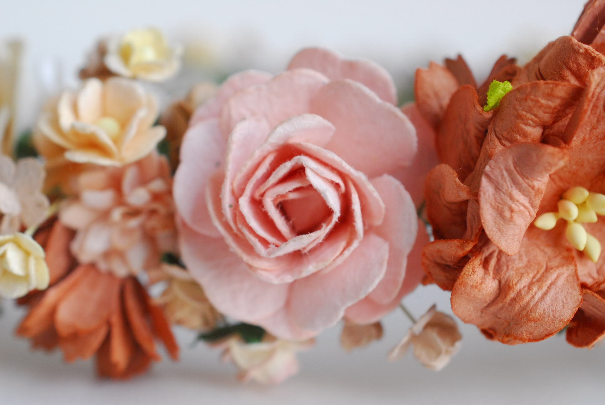 Paper Flower Crown Headband Wedding flower crown DIY Etsy
