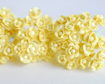 Paper Flower, DIY supplies gift decoration, handmade flowers; small creeping lady paper, 2 layers, yellow color