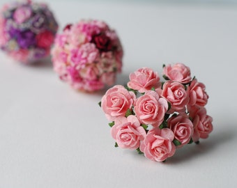 Papel Flor centros de mesa 100 uds. mini rosas tamaño papel - Etsy México