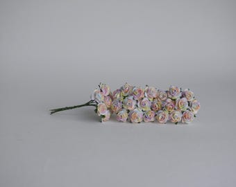 Handmade flower, artificial flowers, paper Rose, DIY centerpieces, paper making, rainbow DIY Centerpiece Supplies  100 pieces, size 1.5 cm.