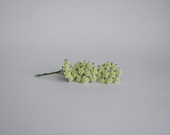 Mulberry Paper Roses: 0.8cm Fresh Green Handmade Flowers (100 Pieces, DIY Wedding Supplies)