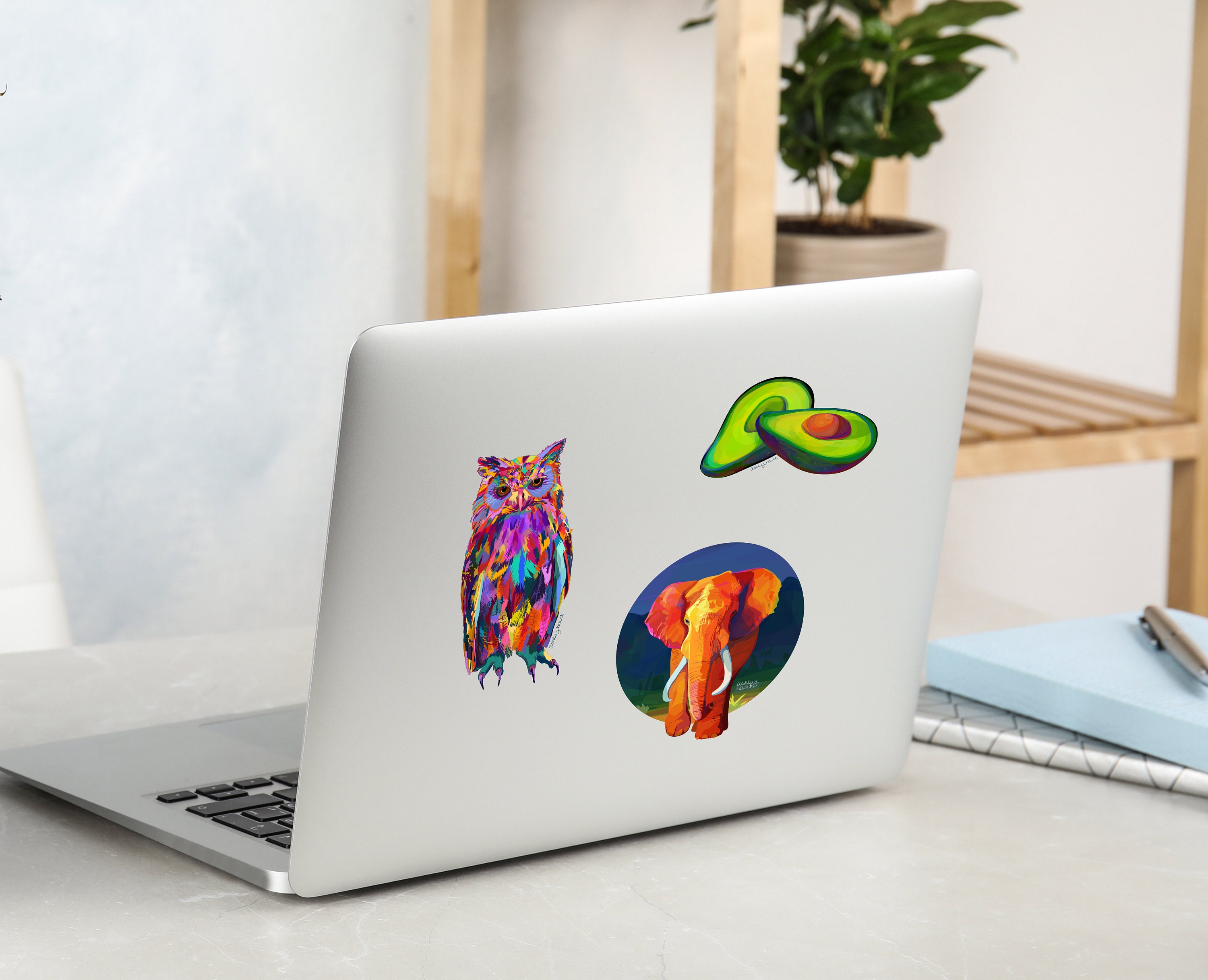 illustrated owl sticker