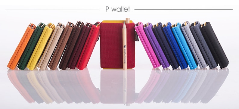Wallet, orange wallet, credit card wallet, business wallet, thin wallet, handmade wallet, modern design wallet, P wallet, Elephant Wallet image 2