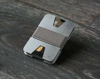 Slim wallet, metal wallet, credit card holder, men's and women's wallet, slim minimalist, X wallet, Elephant Wallet