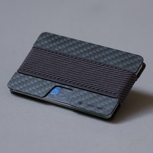 Cartera de fibra de carbono, cartera de tarjeta de crédito, cartera para mujeres y hombres, diseño minimalista delgado y moderno NW