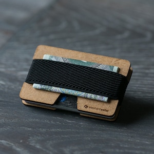 Slanke houten portemonnee, creditcardhouder, heren- en damesportemonnee, houten minimalistische portemonnee, slanke portemonnee, modern designportemonnee, N-portemonnee
