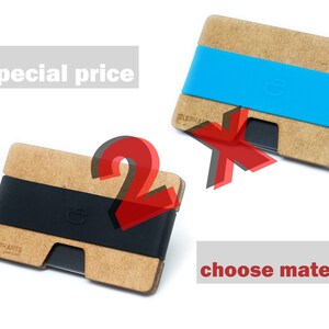 Two slim wood wallets, credit card holder, wood wallet, minimalist wallet, N wallets image 1
