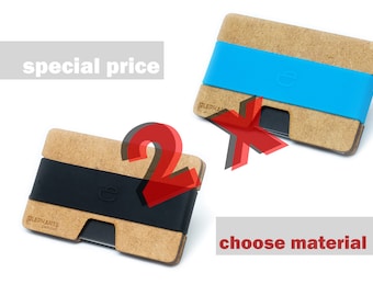 Two slim wood wallets, credit card holder, wood wallet, minimalist wallet, N wallets