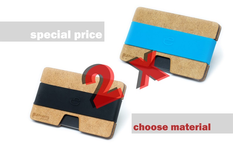 Two slim wood wallets, credit card holder, wood wallet, minimalist wallet, N wallets image 1