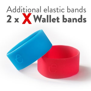 2 x Banda de silicona elástica adicional para X Wallet (madera, aluminio, fibra de carbono, plexi), X wallet, Elephant Wallet