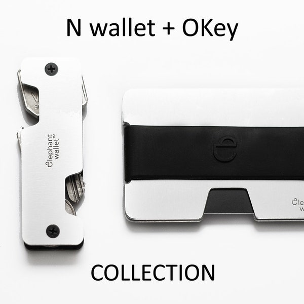 Minimalist wallet & keychain , wallet, key chain, key organizer, silver aluminium