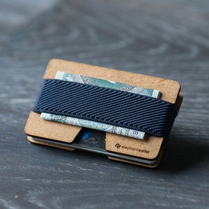 Portafoglio sottile in legno, portafoglio carta di credito, portafoglio uomini e donne, portafoglio in legno minimalista e sottile, portafoglio N, Portafoglio Elefante