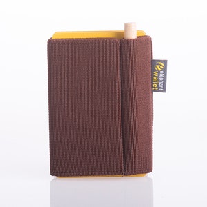 Porta biglietti da visita, elastico portafoglio uomo, portafoglio moderno, portafoglio sottile, minimalista, sottile portafoglio, portafoglio marrone, portafoglio P,