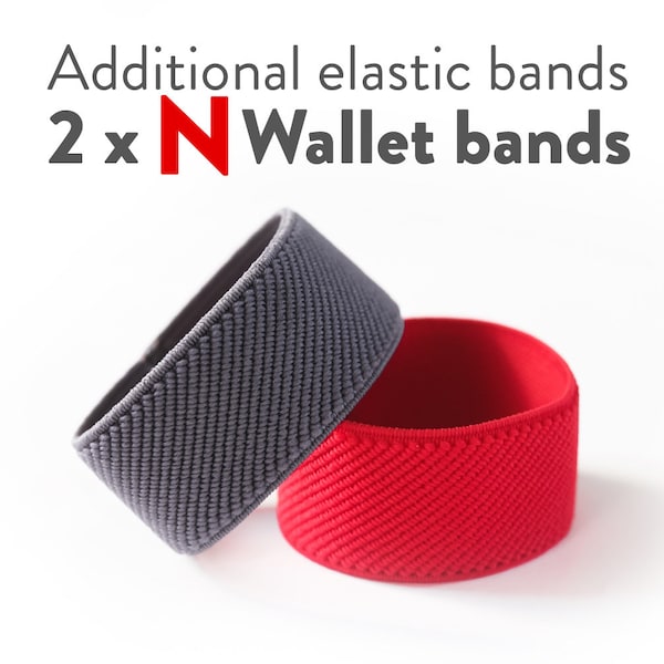 2 x Additional elastic band for N Wallet (wood, aluminum, carbon fiber, plexi), N wallet, Elephant Wallet