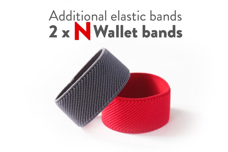 2 x Additional elastic band for N Wallet wood, aluminum, carbon fiber, plexi, N wallet, Elephant Wallet image 1