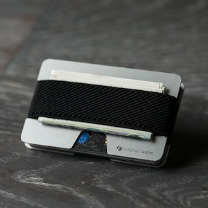 Aluminium portemonnee, creditcardportemonnee, heren- en damesportemonnee, slanke en minimalistische, modern design portemonnee, N-portemonnee, olifantenportemonnee