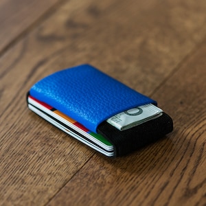 Monedero Slim de los hombres, cartera de la mujer, carpeta de cuero del faux, delgado y minimalista cartera, cartera de diseño moderno, monedero LR
