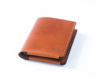 Leather wallet brown buttero, minimalist mens wallet, card holder