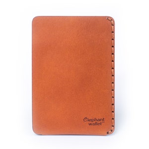 Cartera vertical de cuero minimamista, porta tarjetas, cuero mantequilla italiano, billetera de tarjeta