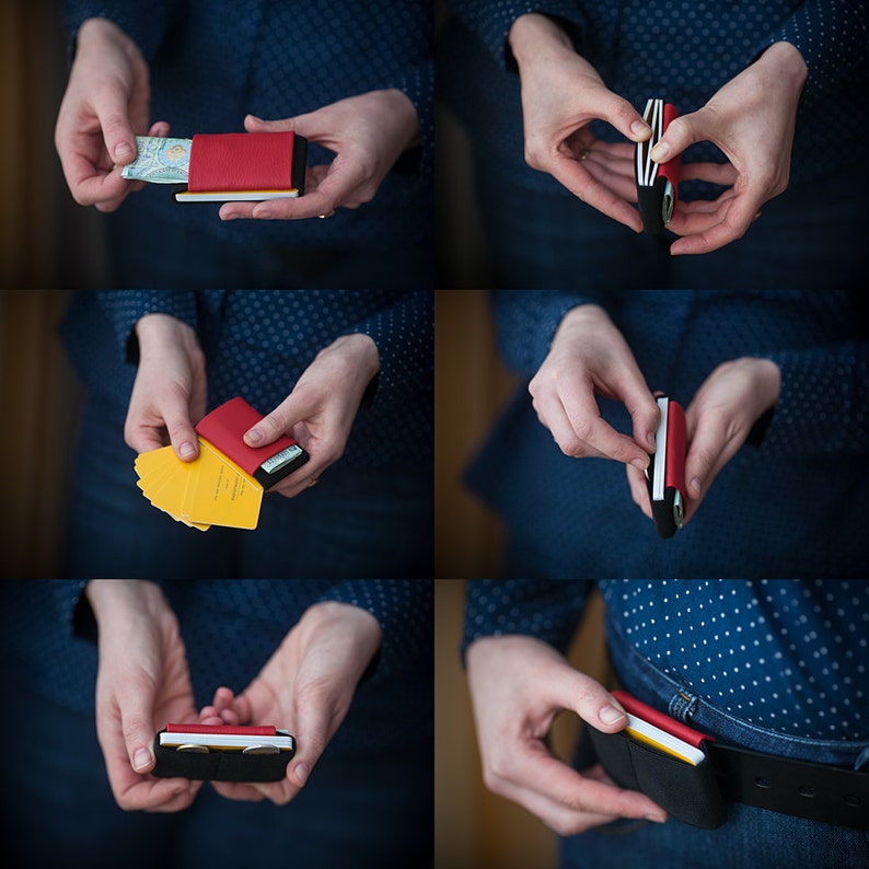 Minimalistyczny portfel skórzany, portfel męski i damski, wąski portfel, nowoczesny portfel, portfel designerski, portfel LR, portfel słonia zdjęcie 4