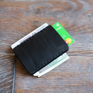 E8 LR Wallet, Minimmalist slanke lederen portemonnee met rubber, kaarthouder, Italiaans buttero leer, kaartportemonnee