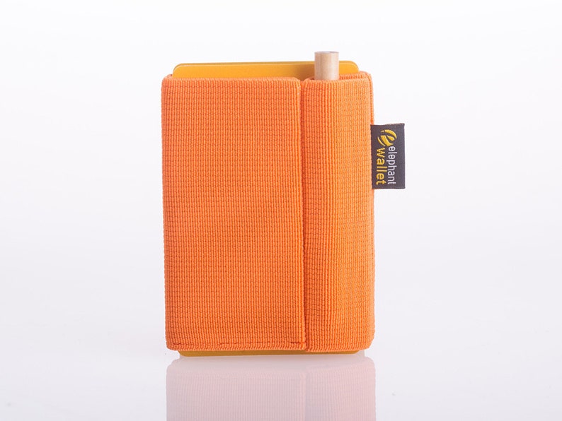 Wallet, orange wallet, credit card wallet, business wallet, thin wallet, handmade wallet, modern design wallet, P wallet, Elephant Wallet image 1