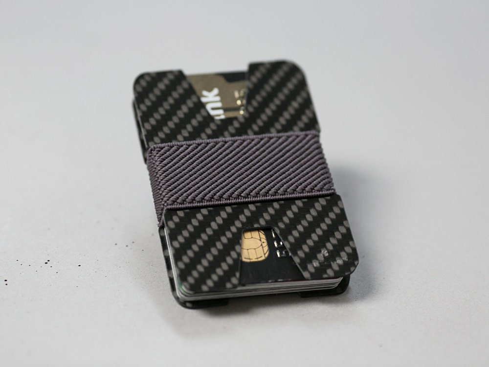 Samsung Folder Confezione Da 5 Portafogli Slim Fenzer - RFID Blocking, Fermasoldi In Metallo, Design Fibra Di Carbonio Portafoglio Uomo Grande - Foto 3