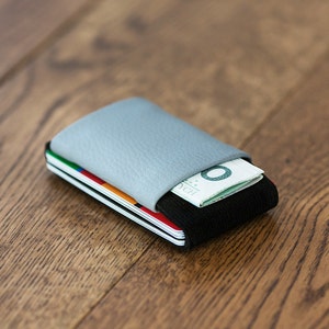 Handmade leather wallet for men and women, credit card holder, slim faux leather, minimalist, modern design wallet, LR wallet