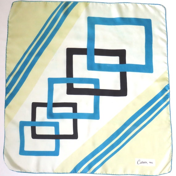 CARVEN - Silk square scarf hand rolled hems print… - image 1