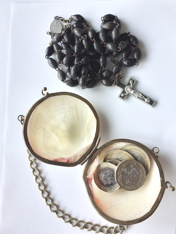 Handmade French rosary case made of ivory and pin… - image 10