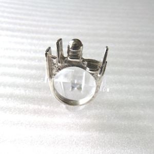 NIELS ERIK FROM – Ring in modernist brutalist style solid sterling silver from the 1960s-1970s