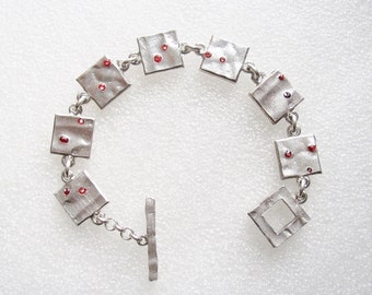 BICHE DE BERE - Limited edition bracelet silver plated pewter with square links