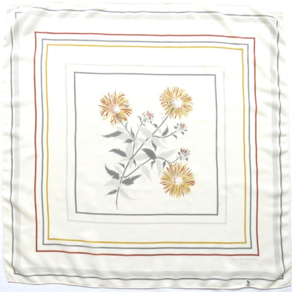 BALENCIAGA – Sheer silk square scarf ivory colore… - image 4